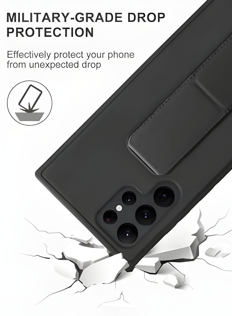 Samsung Galaxy S24 Ultra Case Cover Magnetic Car Mount Kickstand Holder Case with Vertical & Horizontal Hand Strap Case for Samsung Galaxy S24 Ultra 6.8-inch - Image 4