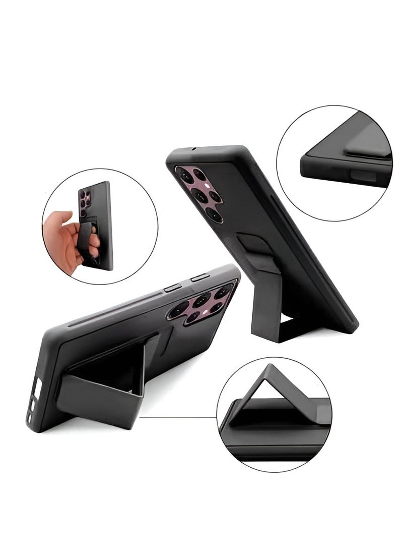 Samsung Galaxy S24 Ultra Case Cover Magnetic Car Mount Kickstand Holder Case with Vertical & Horizontal Hand Strap Case for Samsung Galaxy S24 Ultra 6.8-inch - Image 3