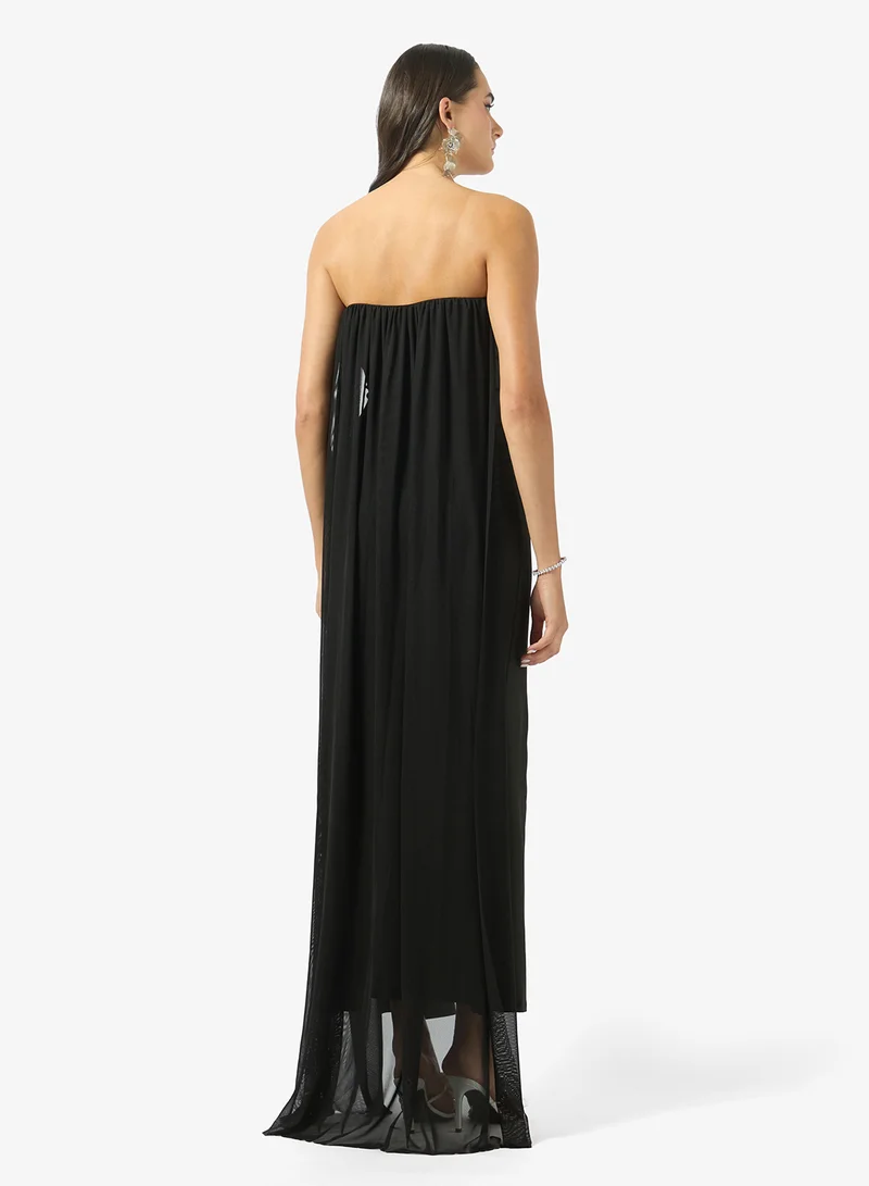 Ginger Bandeau Dress with Crosage Trail Detail