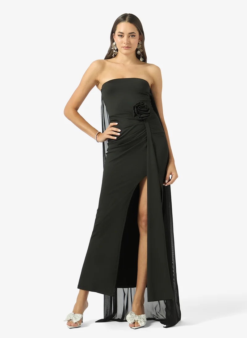 Ginger Bandeau Dress with Crosage Trail Detail