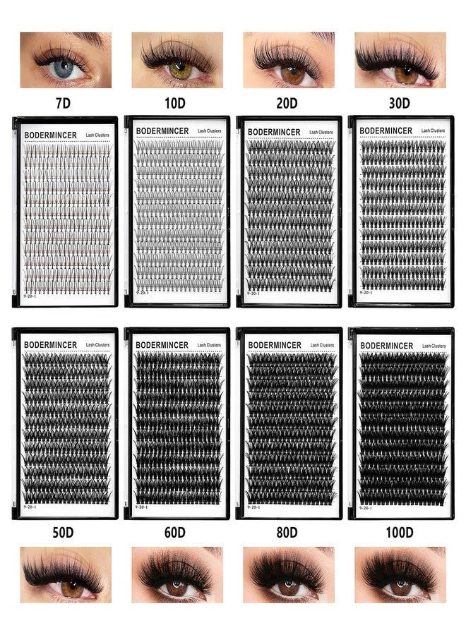 Bodermincer 240 Bundles D Curl 10D 0.1mm Thickness Individual Eyelash Extensions eyelashes Cluster Lashes Natural False Eyelashes Bundles (20mm) - Image 2