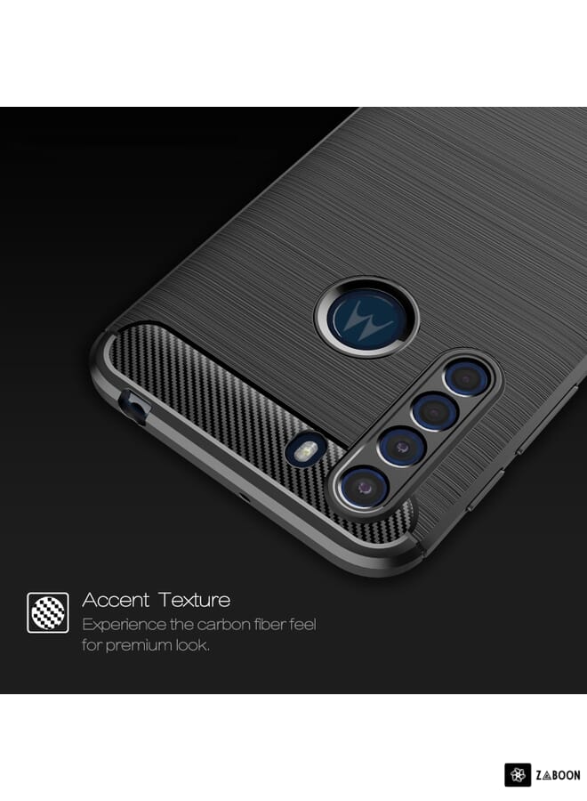 جرين تايجر حافظة لهاتف موتورولا ون فيوجن مصنوعة من ألياف الكربون (أسود) - Image 4