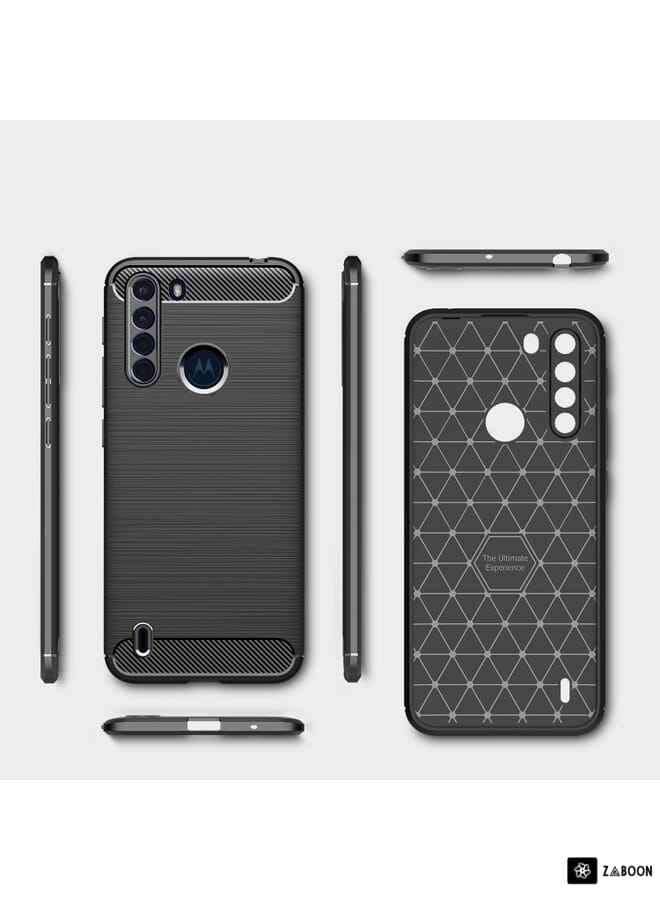 جرين تايجر حافظة لهاتف موتورولا ون فيوجن مصنوعة من ألياف الكربون (أسود) - Image 2