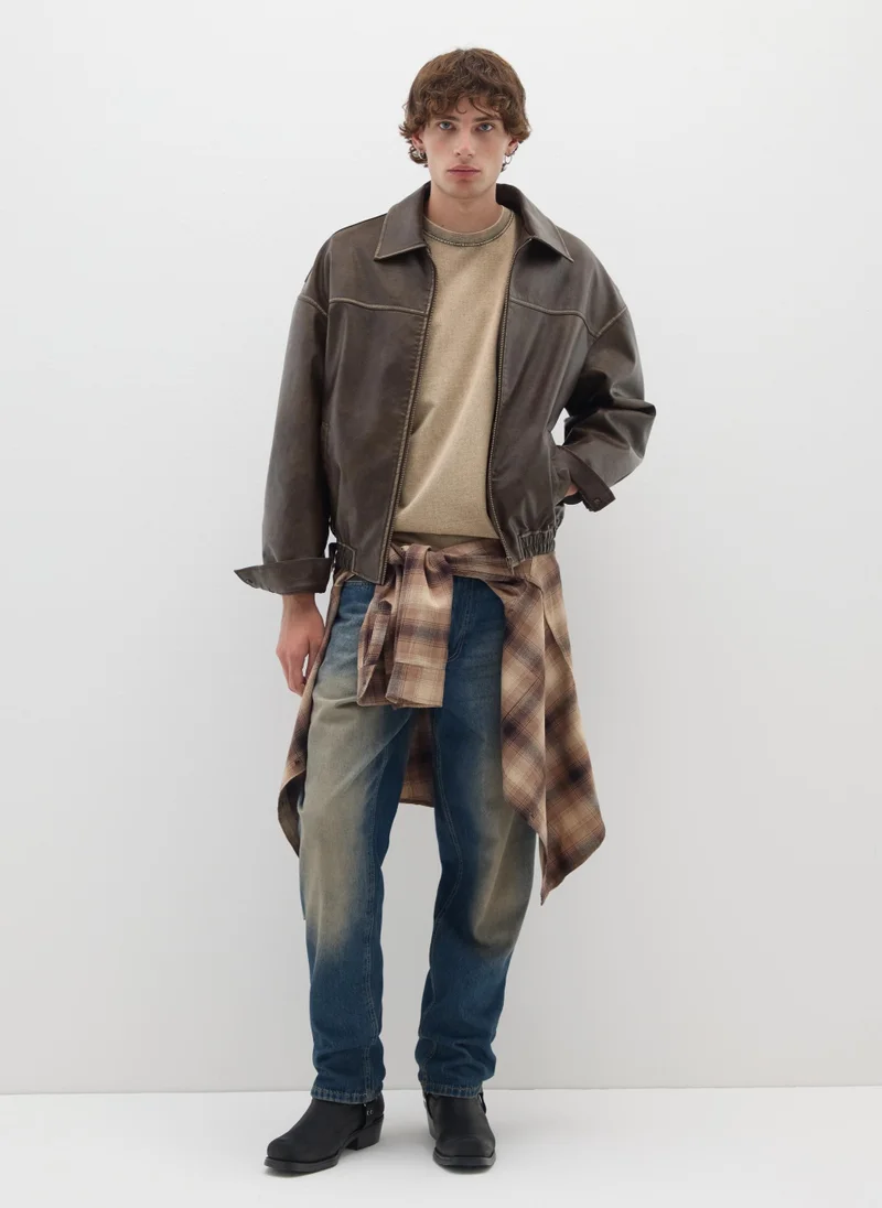 OVS Blue Cotton Baggy Jeans