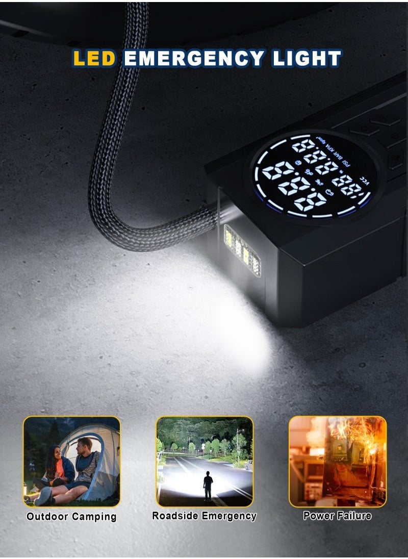 Arabest Portable Cordless Car Battery Emergency Starter, Tire Air Pump, Air Compressor To Easily Inflate Tires, LED Display, With Flashlight, Mobile Power Supply, Large Capacity Storage  - Image 5