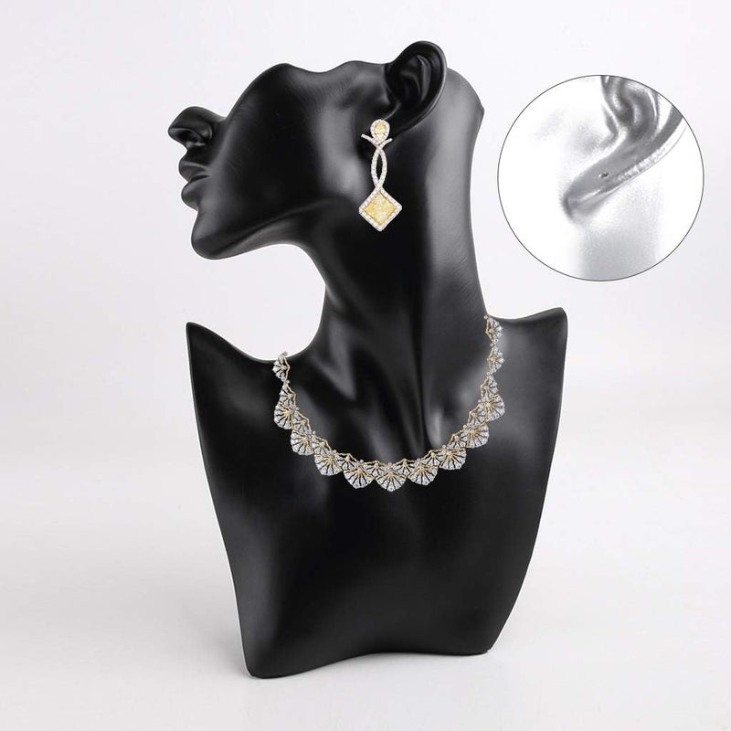 klarakoBlack Resin/Velvet Female Mannequin Head Bust Stand Model Shop Jewelry Necklace Display klarakoL+Black Resin - Image 1