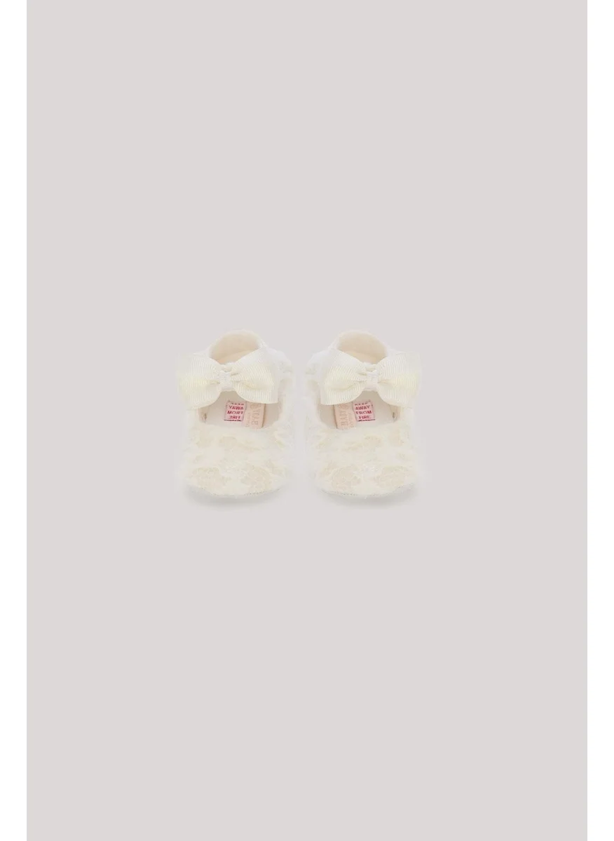 Gb Baby Girls Ecru Booties
