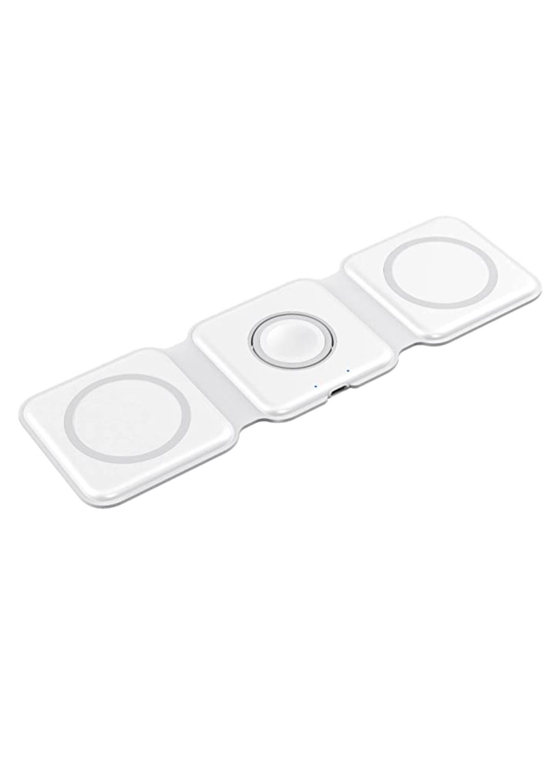 3 in 1 Foldable Wireless Charger, Magnetic 3 in 1 Charging Station for Apple Multiple Devices, Travel 15W Fast Charger Wireless Charger For iPhone 15/14/13/12, Air pods 3/2/Pro, iWatch Charger White