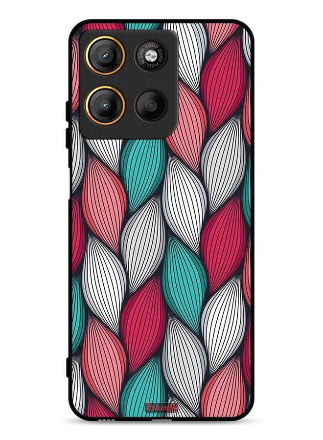 Tolwak Motorola Moto G15 Protective Case Cover Feather Pattern