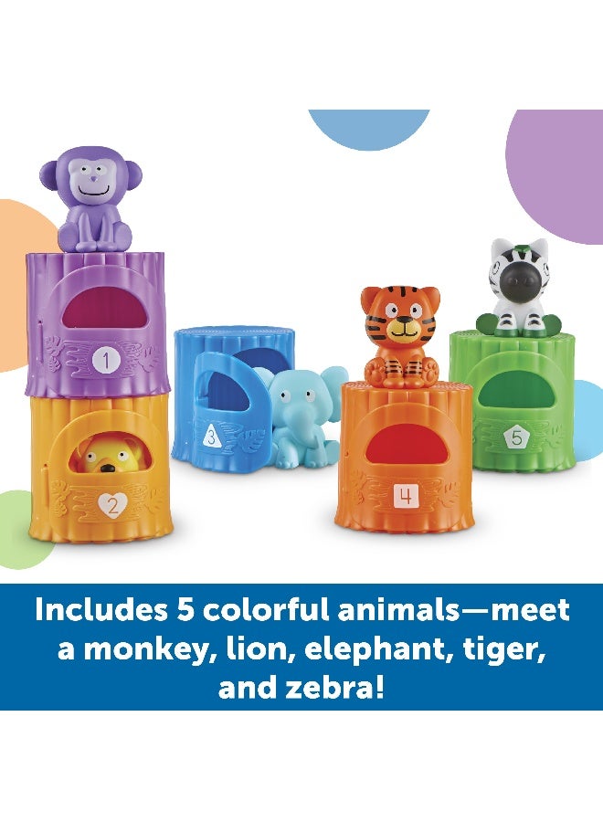 ليرننج ريسورسز مجموعة ألعاب Peekaboo Learning Jungle من Learning Resources، لعبة تفاعلية للأطفال الصغار لتعليم العد والألوان والمهارات الحركية الدقيقة - Image 2