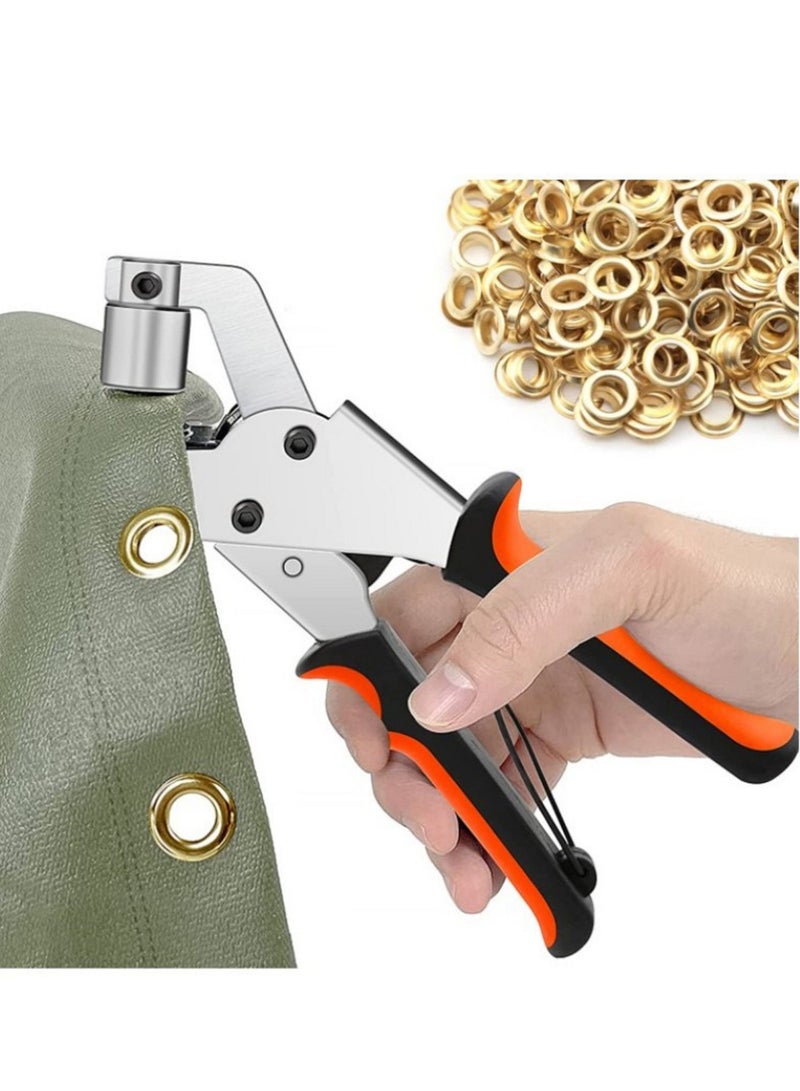 Sewing Crafting Essentials 300pcs 10mm Eyelet Punch Set Complete with Rings for DIY Tarpaulin Faux Leather Waterproof Fabric Projects  - Image 1