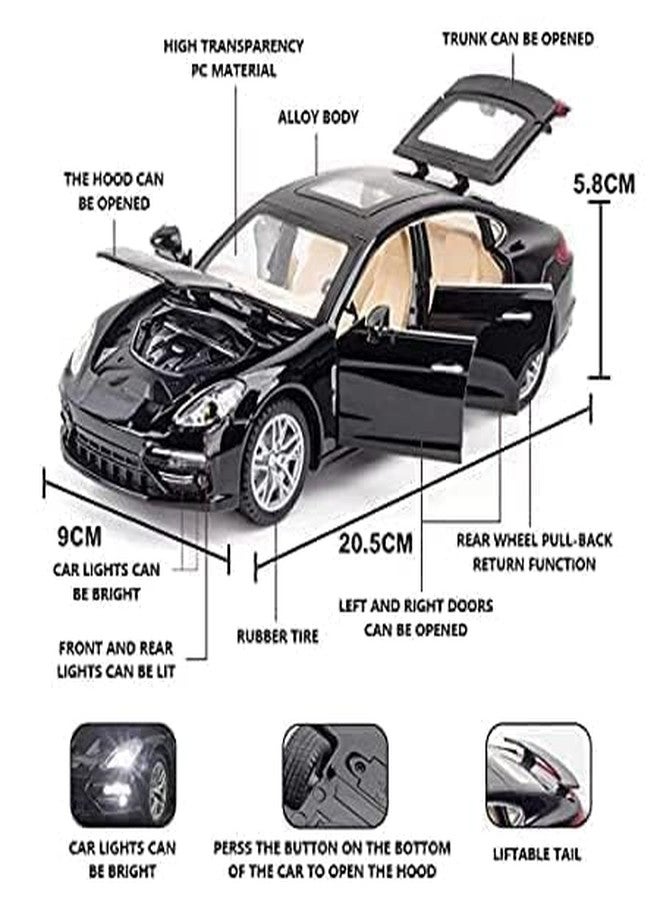QQ Show سيارة لعبة QQ Show Play Boy 1:32 Porsche Panamera مصنوعة من سبيكة معدنية مصبوبة، تعمل بنظام السحب للخلف، مزودة بأبواب قابلة للفتح وإضاءة وموسيقى، مناسبة للأطفال (متعددة الألوان). - Image 3
