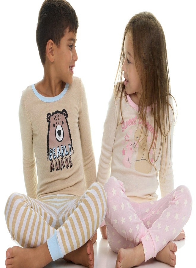Cudlie Boys’ 4-Piece Pajama Set, Super Comfy Cotton Blend Sleepwear, 2 Tops and 2 Bottoms, Fun Designs – Size: 24 Months - Bear - Image 5