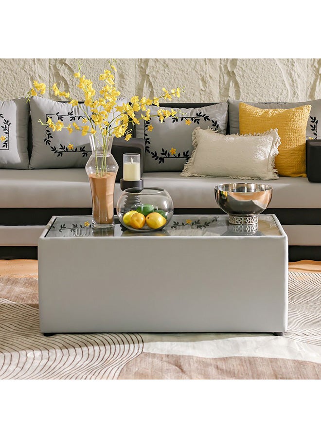 DANUBE HOME Coffee Table For Majlis |Outdoor Desk | All Weather 1 Piece Center Table | Modern Design Furniture For Balcony Outdoor Garden Bench Seating Terrace Lawn Patio Poolside - Grey - Image 5