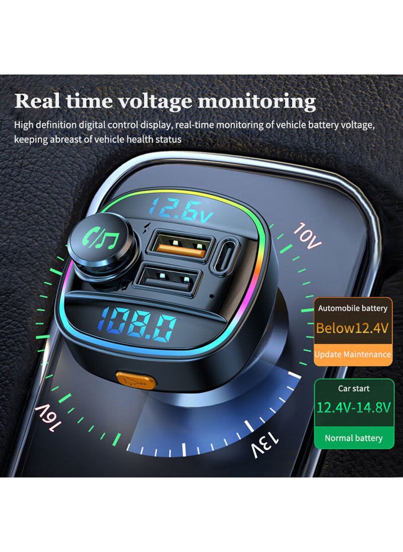 Generic - Dual Display Voltage Detection for Car Bluetooth Charger Car MP3 Bluetooth Player Lossless Sound Quality USB Quick Charge - Image 1