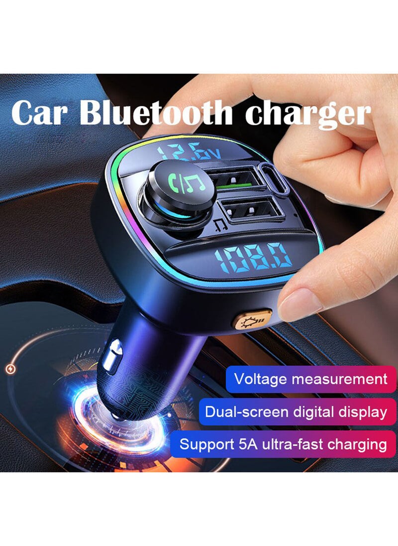 Generic - Dual Display Voltage Detection for Car Bluetooth Charger Car MP3 Bluetooth Player Lossless Sound Quality USB Quick Charge - Image 1