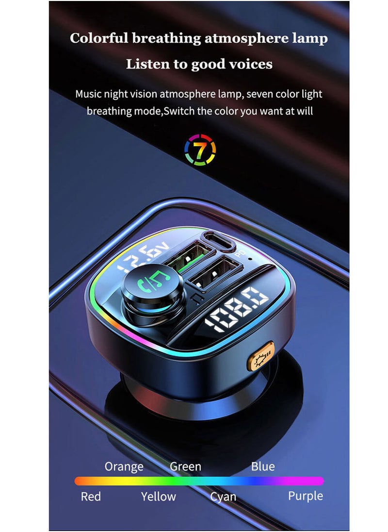 Generic - Dual Display Voltage Detection for Car Bluetooth Charger Car MP3 Bluetooth Player Lossless Sound Quality USB Quick Charge - Image 1