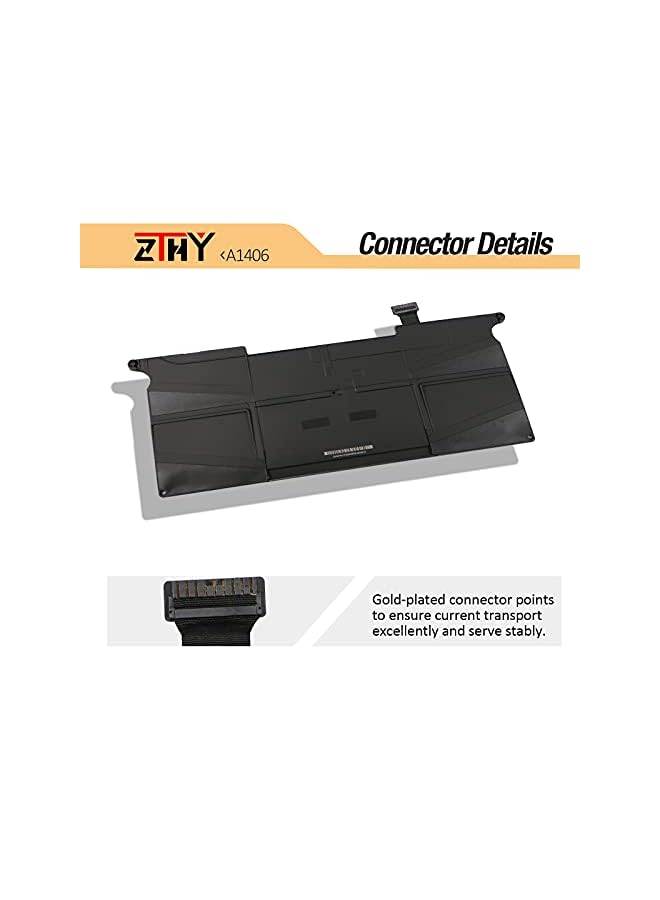 ZTHY 7.3V 35Wh Replacement A1406 A1495 A1375 Laptop Battery For Macbook Air 11" A1370 (Mid 2011) Mc968Ll/A A1465(Mid 2012 Mid 2013 Early 2014 Early 2015) Md711Ll/A Md712Ll/A 11.6" Md223Ll/A - Image 4