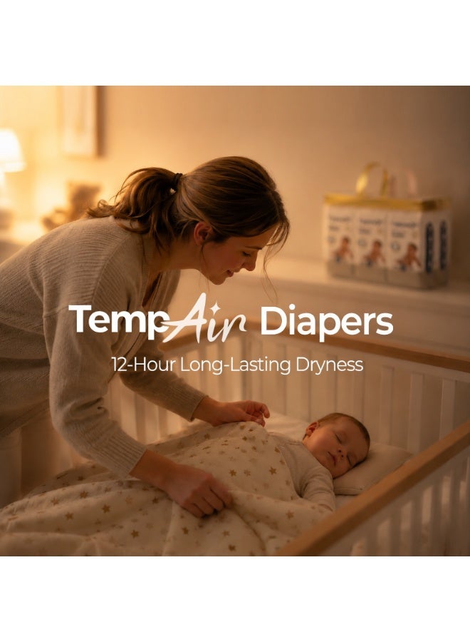 Yippeeyo TempAir Baby Diapers | Size 3 for 6–11 kg | 6 packs x 7 diapers (42 ct Total) | Ultra-Soft & Breathable | 12-Hour Dryness | Individually Wrapped - Image 2