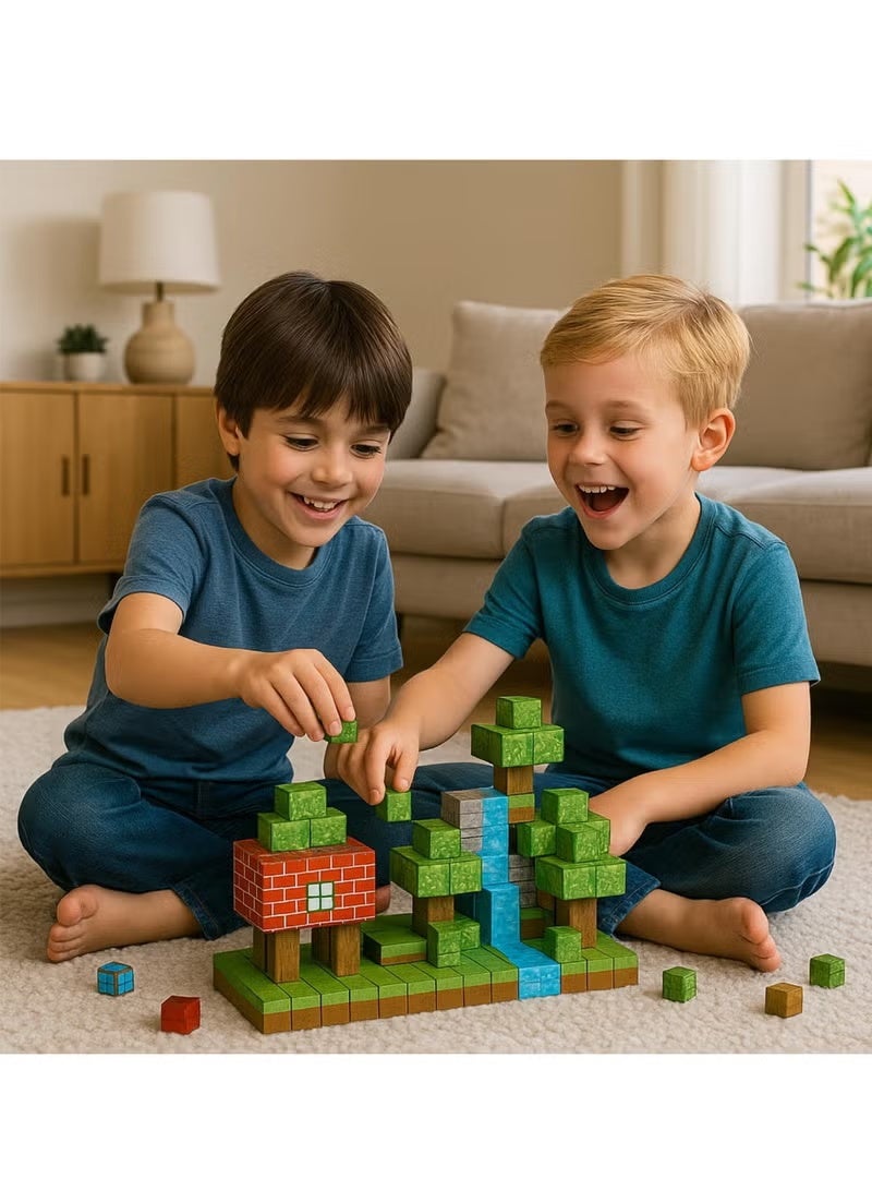 108PCS Magnetic Blocks Set for Boys & Girls Age 3-8, STEM Sensory Toys for Toddlers, Building Magnet World Forest Set, Fun Construction Toys, Educational Gift for Kids - Image 2