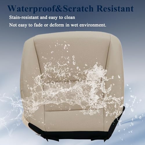 NLQR Front Driver Side Bottom Replacement Seat Cover Microfiber Leather Tan Compatible with Honda Accord Sedan 2013 2014 2015 2016 2017 - Image 3