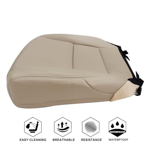 NLQR Front Driver Side Bottom Replacement Seat Cover Microfiber Leather Tan Compatible with Honda Accord Sedan 2013 2014 2015 2016 2017 - Image 5