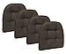 Klear Vu Omega Gripper Tufted Furniture Safe Non-Slip Dining Chair Cushion, Chestnut, 4-Pack - Image 2