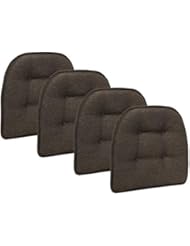 Klear Vu Omega Gripper Tufted Furniture Safe Non-Slip Dining Chair Cushion, Chestnut, 4-Pack - Image 1