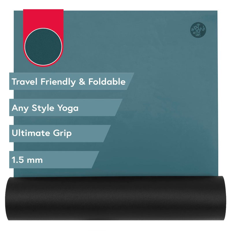 Manduka GRP Adapt Travel Yoga Mat 71" - 1.5mm | Foldable & Travel friendly | Ultimate Grip | Sweat ready for Any Style of Yoga | 71 x 24 x 1/16 inches | Dark Lotus - Image 1