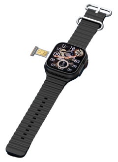 modio Modio 4G Ultra Max Plus Smart Watch With 2.2 Inch HD Screen Sim Card Slot and 3 Pair Straps For Ladies and Gents Black  - Image 3