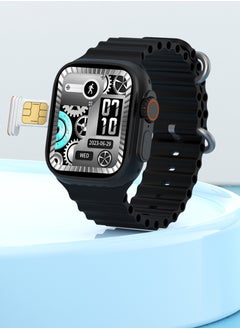 modio Modio 4G Ultra Max Plus Smart Watch With 2.2 Inch HD Screen Sim Card Slot and 3 Pair Straps For Ladies and Gents Black  - Image 4