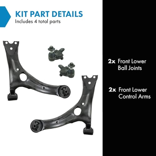 TRQ Front Control Arm with Ball Joint Set Compatible with 2004-2009 Toyota Prius - Image 2