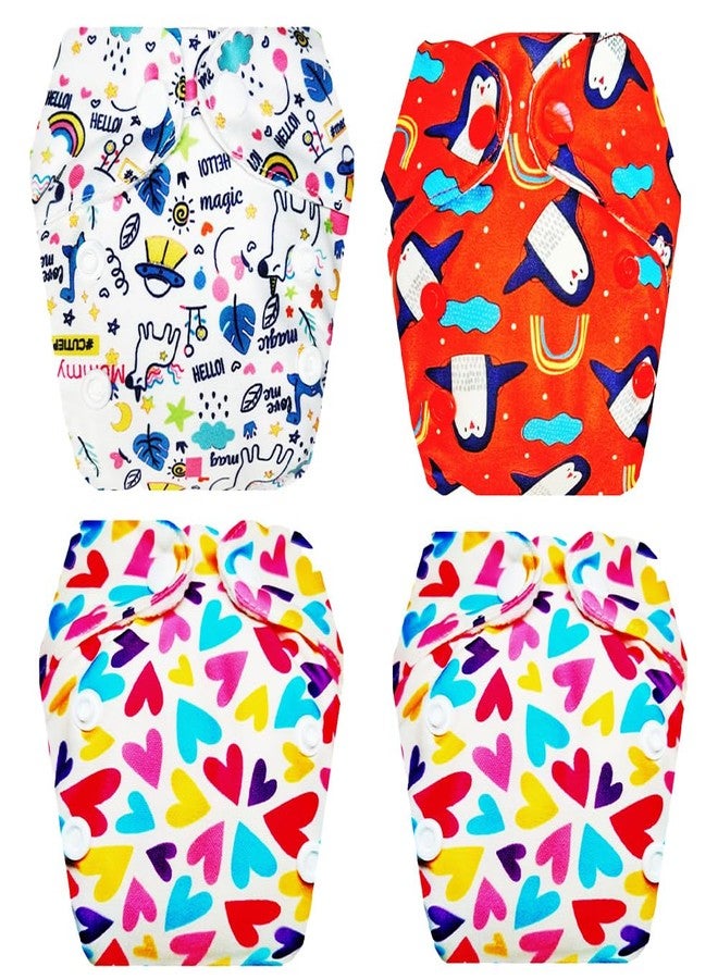 Dumbledo Premium Newborn Cloth Diaper with Integrated Insert (Pack of 4) | Hypoallergenic | Leakproof | Travel Friendly | Trusted by Moms | 0 - 4 Months | Unisex Baby - Image 1