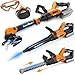 Hodurgyi 3IN1 Kids Garden Tools with Lights and Sounds Weed Wacker Toy Leaf Blower Toy and Hedge Trimmer Yard Tools Outdoor toys for Boys Pretend Role Play Christmas Birthday Gifts for Kids 345678 - Image 2