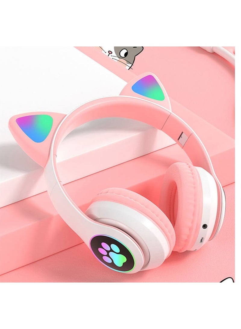 سماعات رأس ستريو لاسلكية بإضاءة ليد وشكل قطة - Image 2