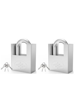SYOSI Padlock, Lock for Outdoor Use with Key, 2Pcs 60mm Impact Cut Resistance Anti-Rust Padlock Outdoor Weatherproof Lock with 10mm Shackle High Security Lock for Warehouse, Container, Gym Locker, Garage  - Image 1
