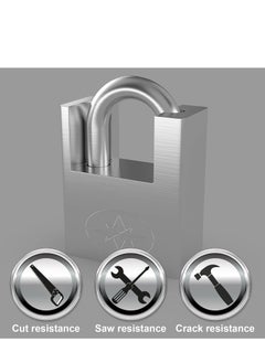 SYOSI Padlock, Lock for Outdoor Use with Key, 2Pcs 60mm Impact Cut Resistance Anti-Rust Padlock Outdoor Weatherproof Lock with 10mm Shackle High Security Lock for Warehouse, Container, Gym Locker, Garage  - Image 2