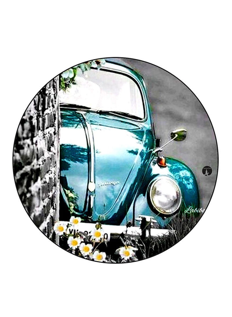 Car Printed Mouse Pad  Round  Multicolour