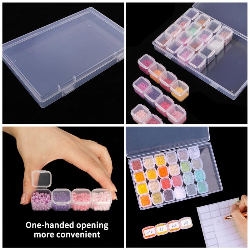 SGHUO 168 Slots 6pcs 28 Grids Diamond Painting Boxes Plastic Organizer, Bead Organizer - Image 3