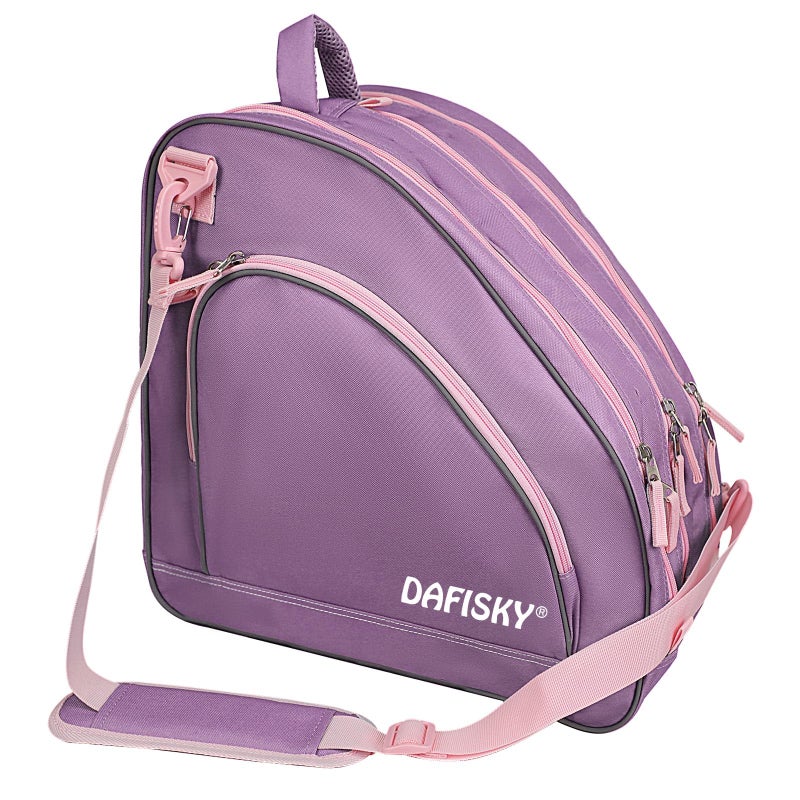 DAFISKY Roller Skate Bag - Ice Skate Bag Fits Inline Skates Quad Skates Rollerblades Figure Skates for Women Youth, Purple - Image 1