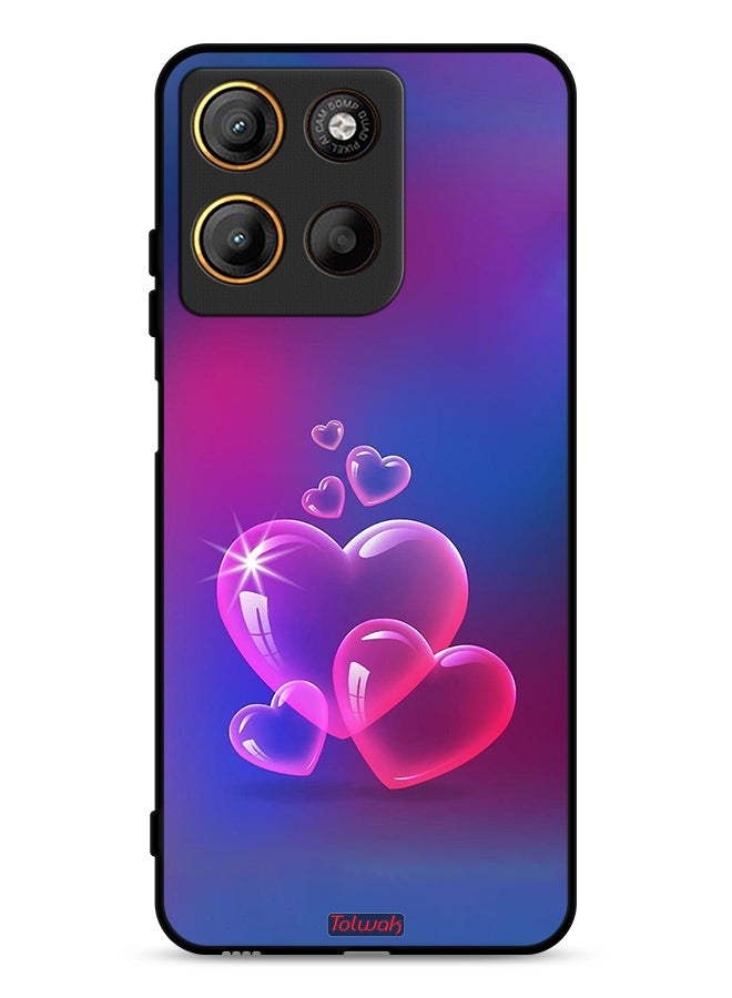 Tolwak Motorola Moto G15 Protective Case Cover Water Hearts