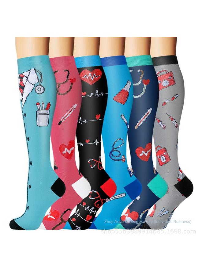 Bluejw New Cross Border Pressure Socks Combination Suit Sports Stockings European And American Yoga Socks Compression Socks  Small Leg Socks  - Image 1