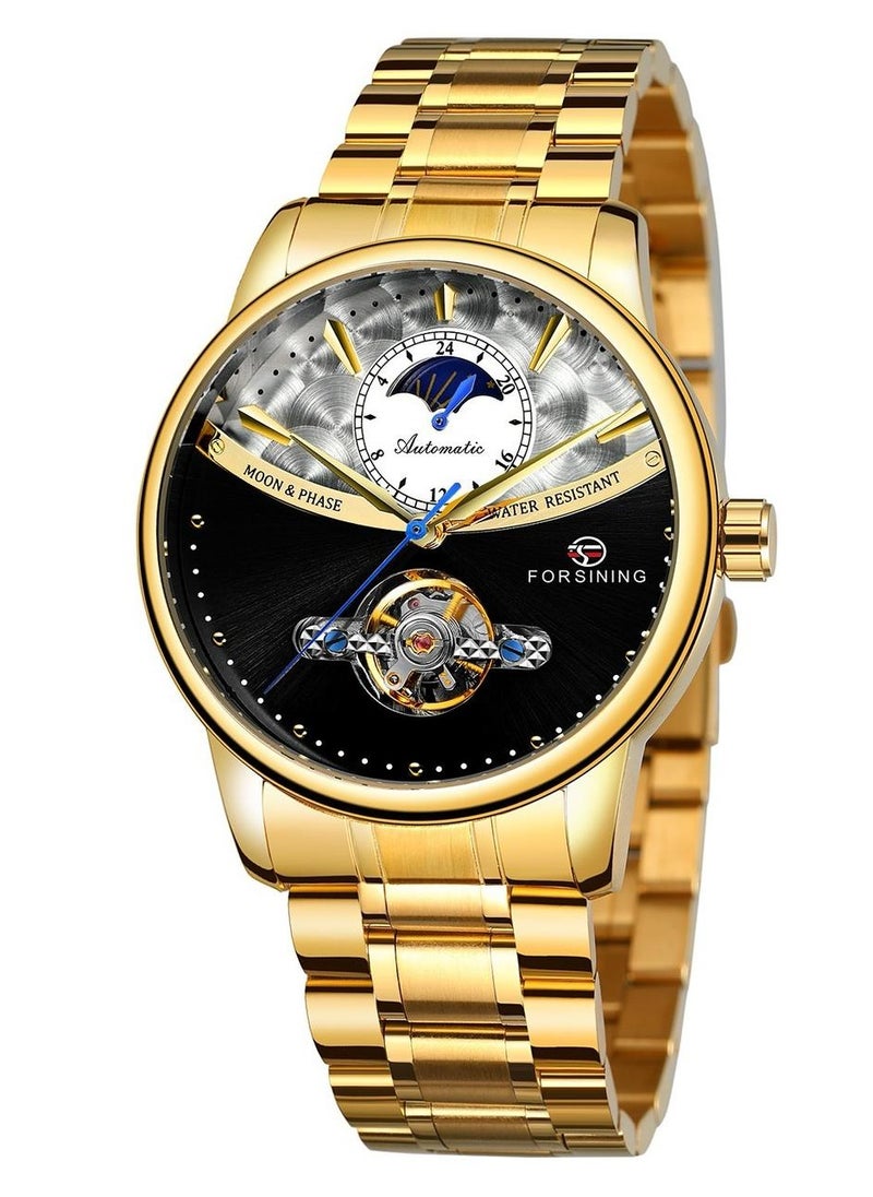 FORSINING FORSINING Automatic Watch Moon phase Stainless Steel Waterproof Watch  - Image 1