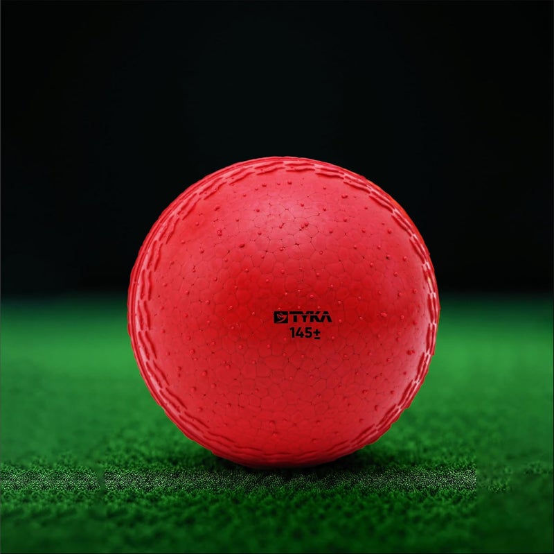 TYKA Heavy Gravix Moisture Resistant Cricket Ball 145± GMS - Eco-Friendly Training Ball | All Weather Durable Performance | True Bounce, Engineered Power | Pack of 1 (Red) - Image 1