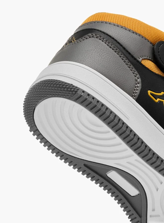 Kappa Boys' Colourblock Sneakers with Hook and Loop Closure