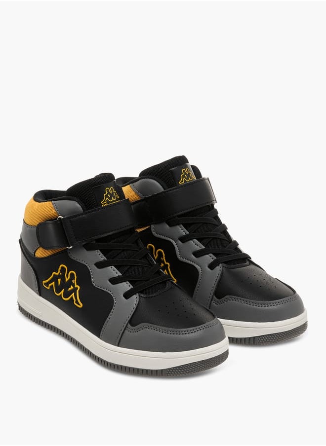 Kappa Boys' Colourblock Sneakers with Hook and Loop Closure  - Image 1