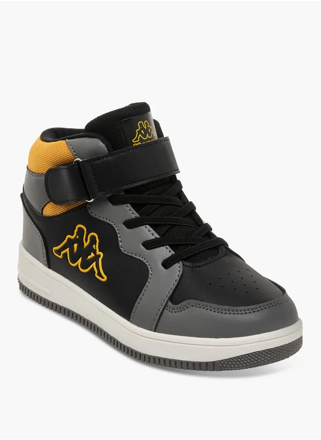 Kappa Boys' Colourblock Sneakers with Hook and Loop Closure