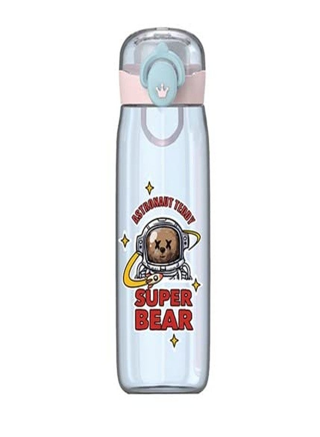 TEMSON Cute Water Bottle with Sipper, Water Bottle for Kids, Sipper Bottle for Kids - Anti-Leak Cartoon Kids Water Bottle for Kids (630 ML)(3842 L-1) (Blue) - Image 1