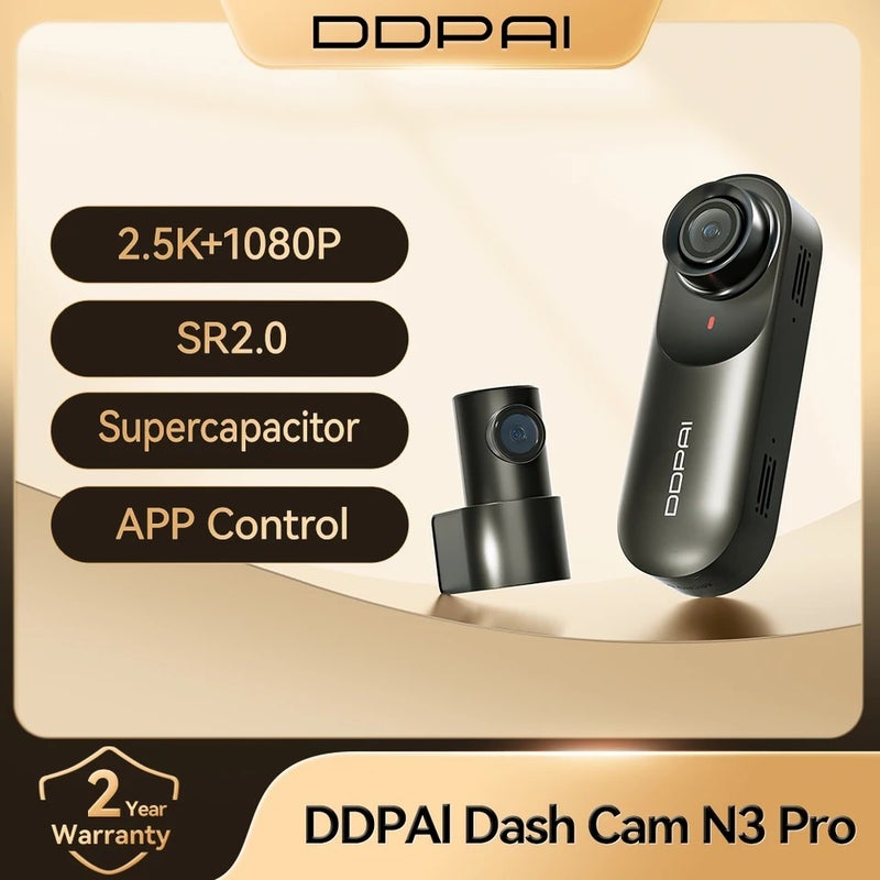 دي دي باي ملحقات كاميرا Ddpai Mola N3 Pro Dash Camera Driving Vehicle Cam Wifi Smart Connect Car Recorder 2.5K DVR Dash Camera - Image 1