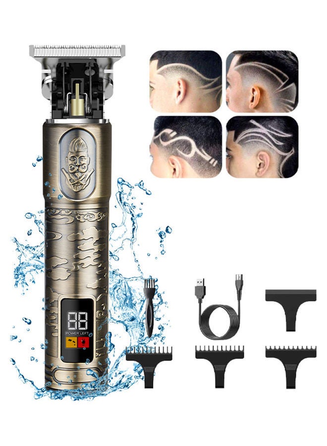 NIBEMINENT USB Electric Hair Trimmer With LCD Display Set Gold - Image 2